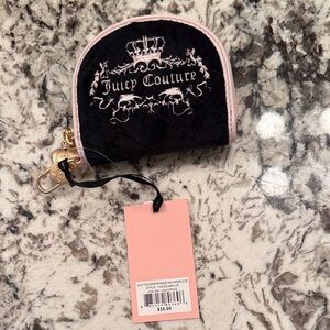 Juicy Couture Black Quilted Coin Pouch with Pink Trim
NWT